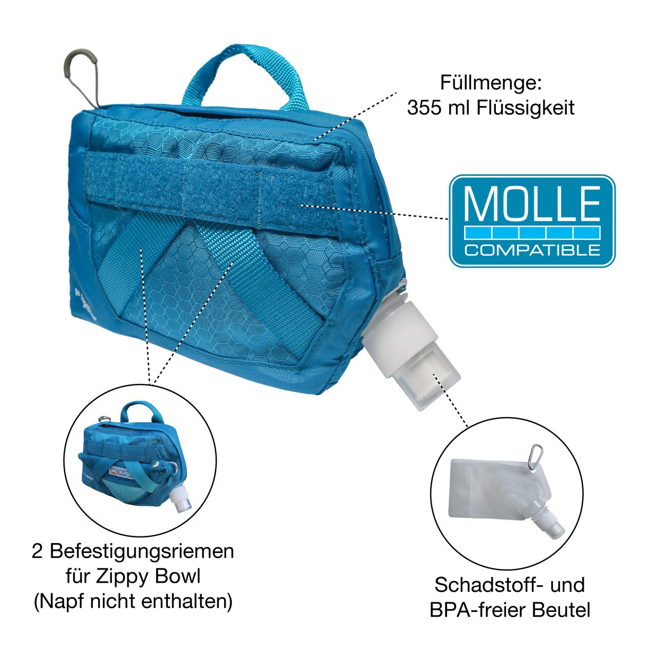 Kurgo RSG Trinkflasche für Hunde blau