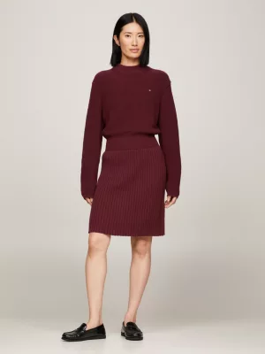 Vestido suéter de gola alta falsa