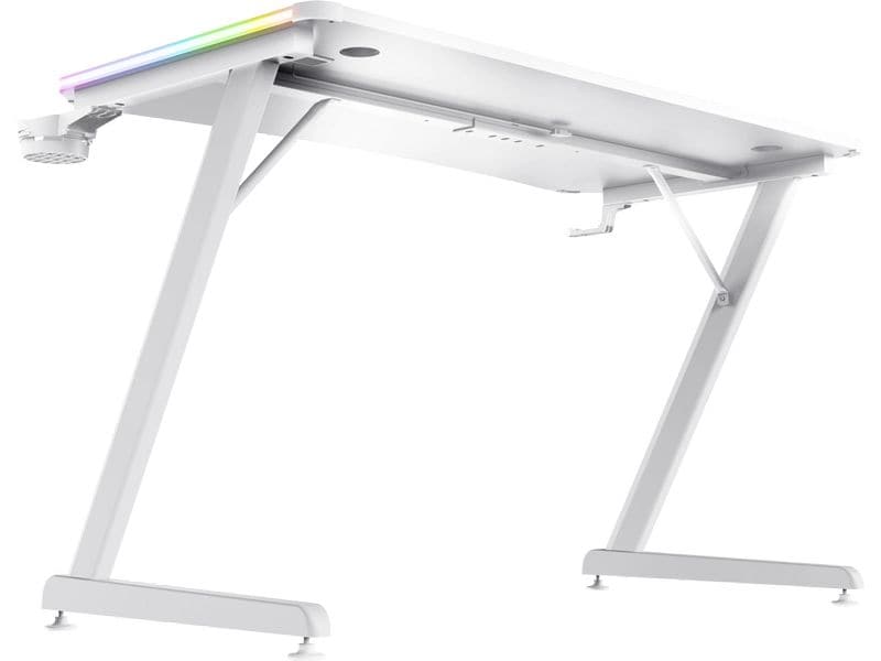 Trust Gaming Tisch GXT 709W Luminus RGB Weiss Gaming-Tisch mit RGB-Beleuchtung