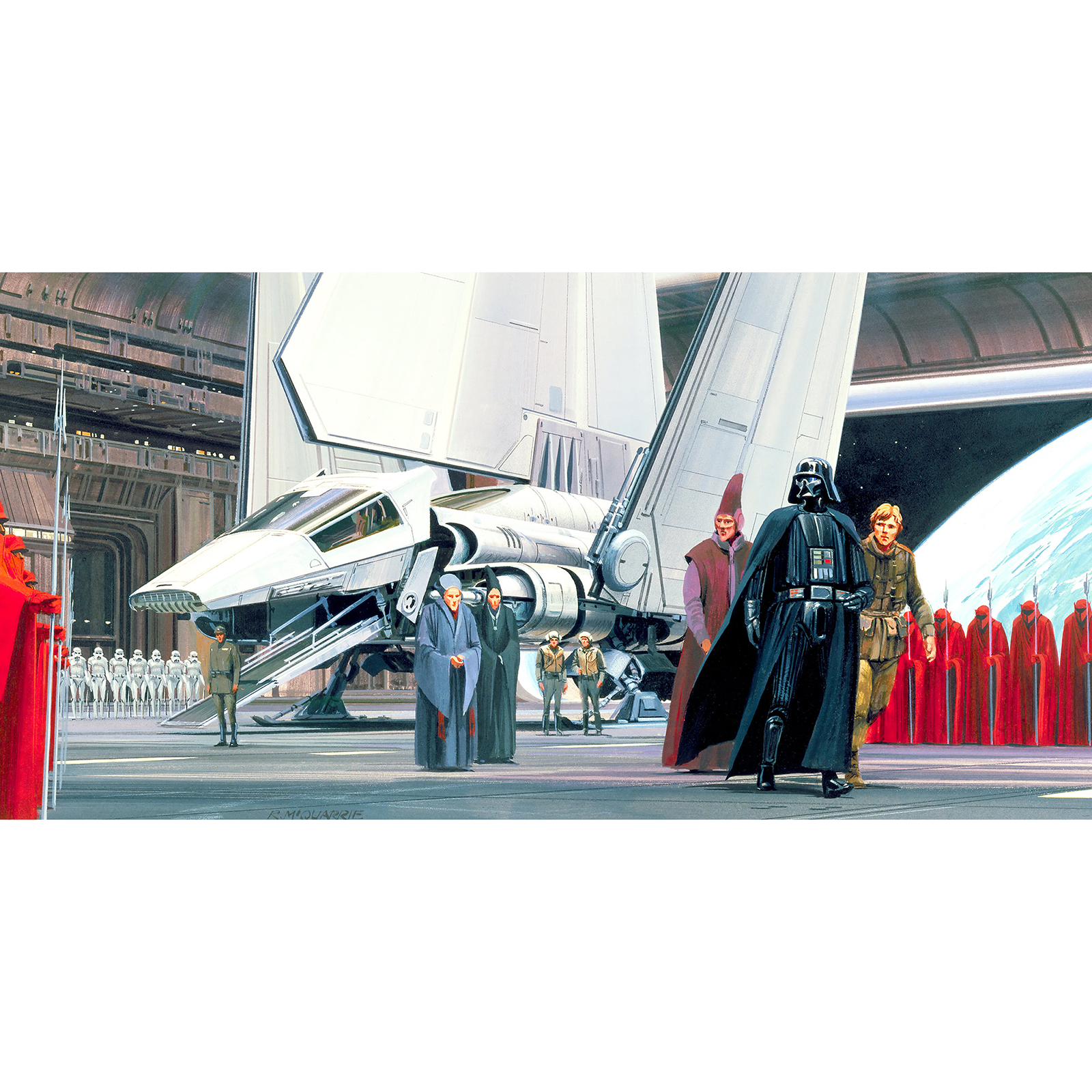 Vlies-Fototapete DEATH STAR SHUTTLE DOCK - bunt - 500x250 cm