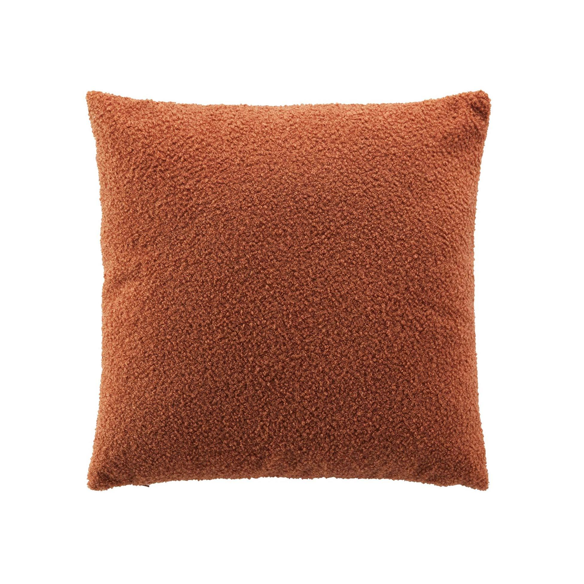 COUSSIN DEHOUSSABLE 45X45CM BOUCLETTE UNIE WOOLY TERRACOTTA