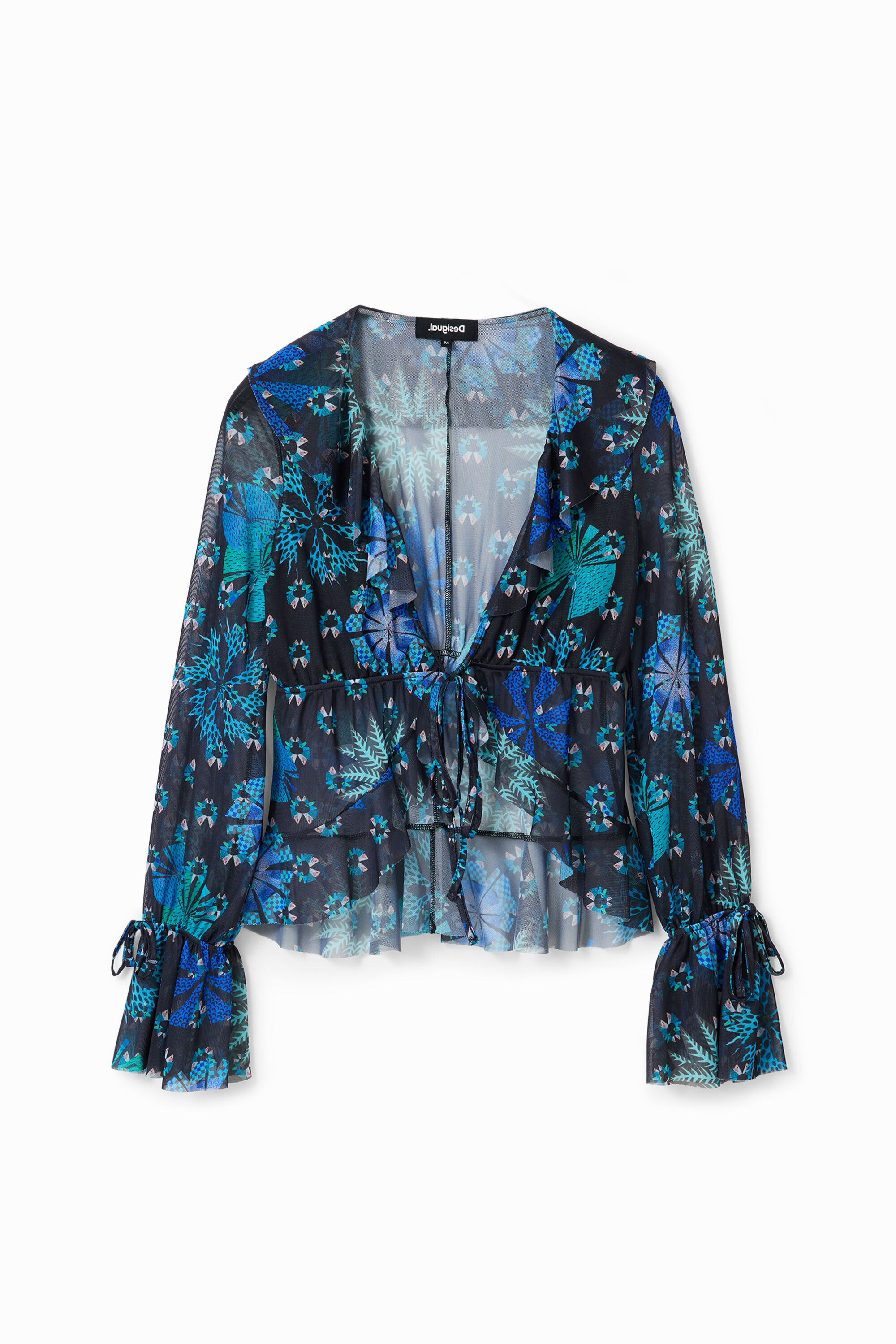 Blusa de tule com babados