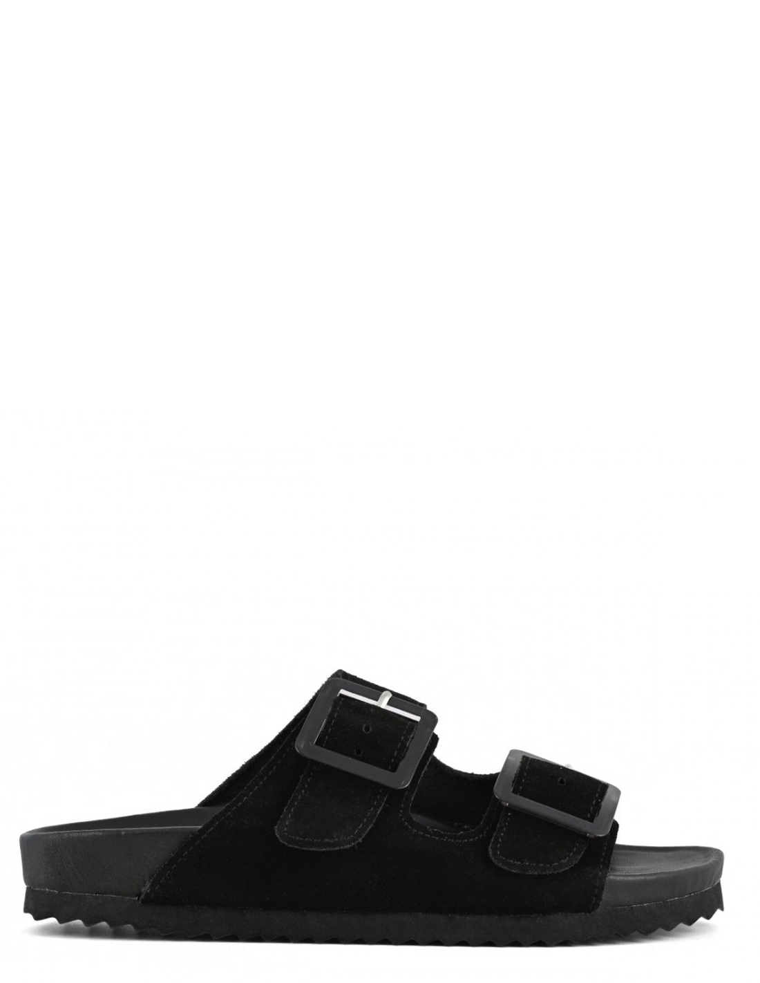 colors of california Mules Femme Bio Daim Noir 2 buckles