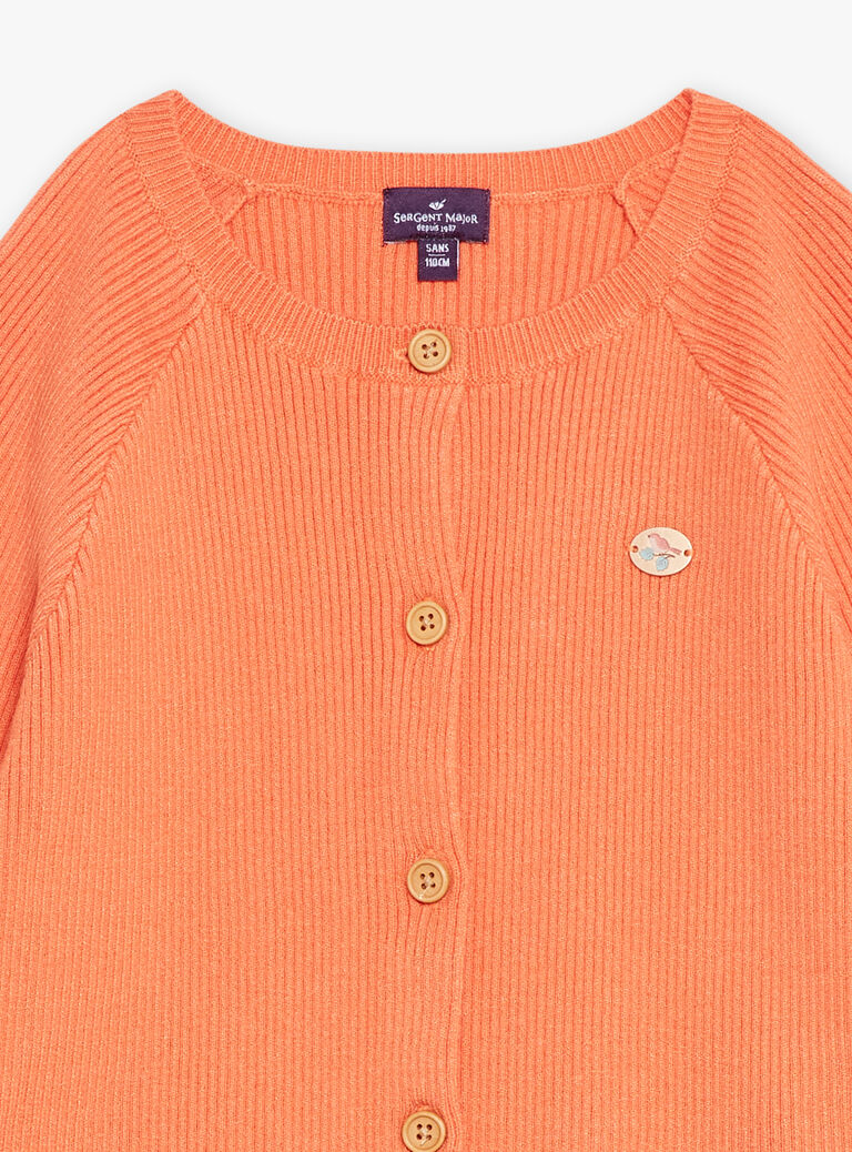 Cardigan orange en tricot