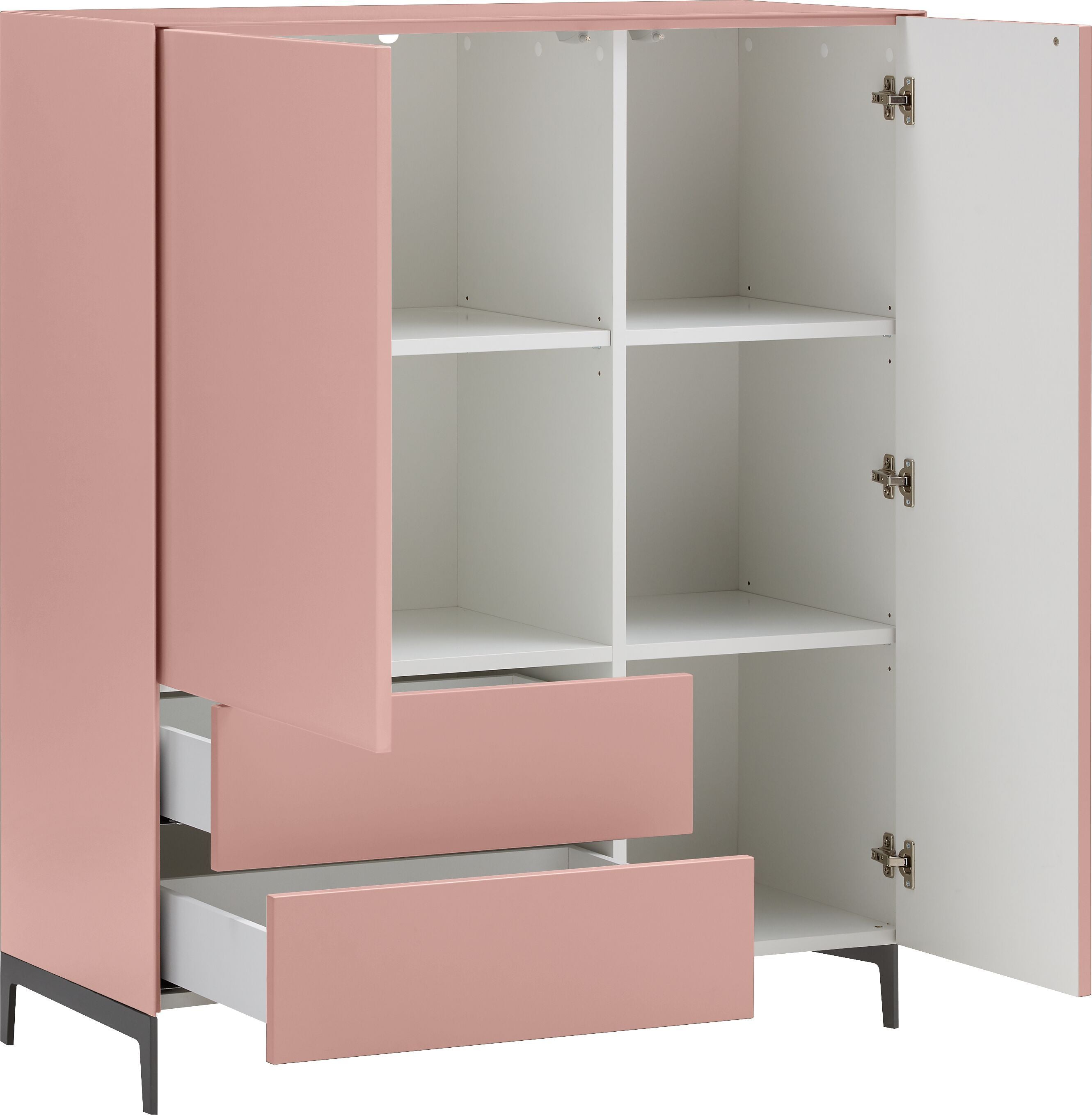 LUX Highboard - Rosa / B: 100.0 cm x T: 46.0 cm x H: 123.5 cm