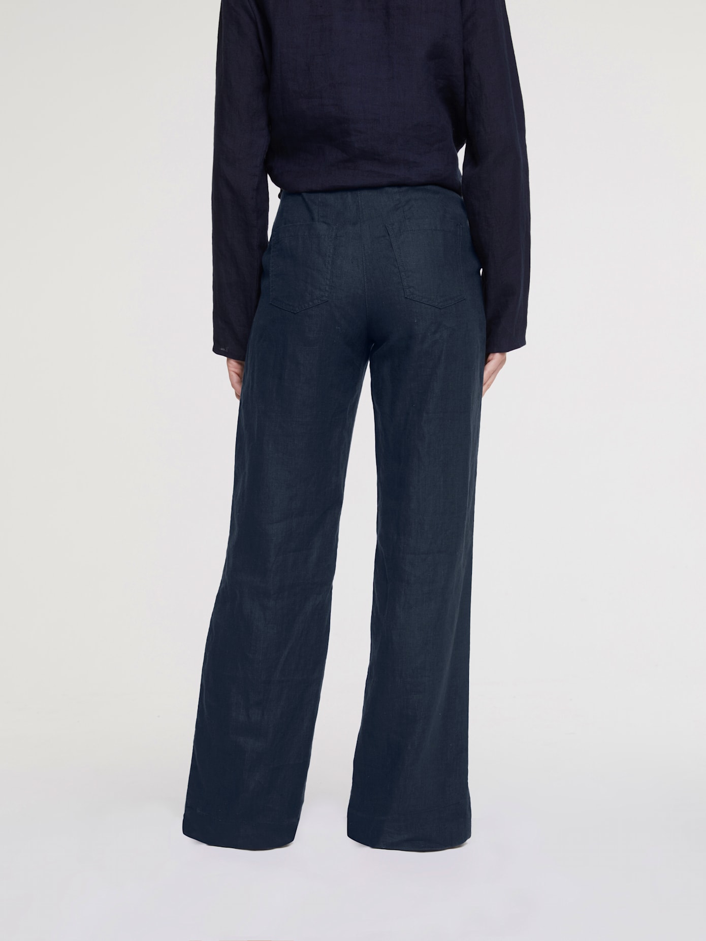 Pantalon en lin jambes larges