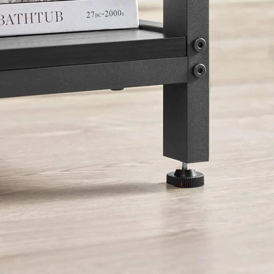 Hoekbureau - vintage - 2 legplanken - 138x76x138 cm - zwart