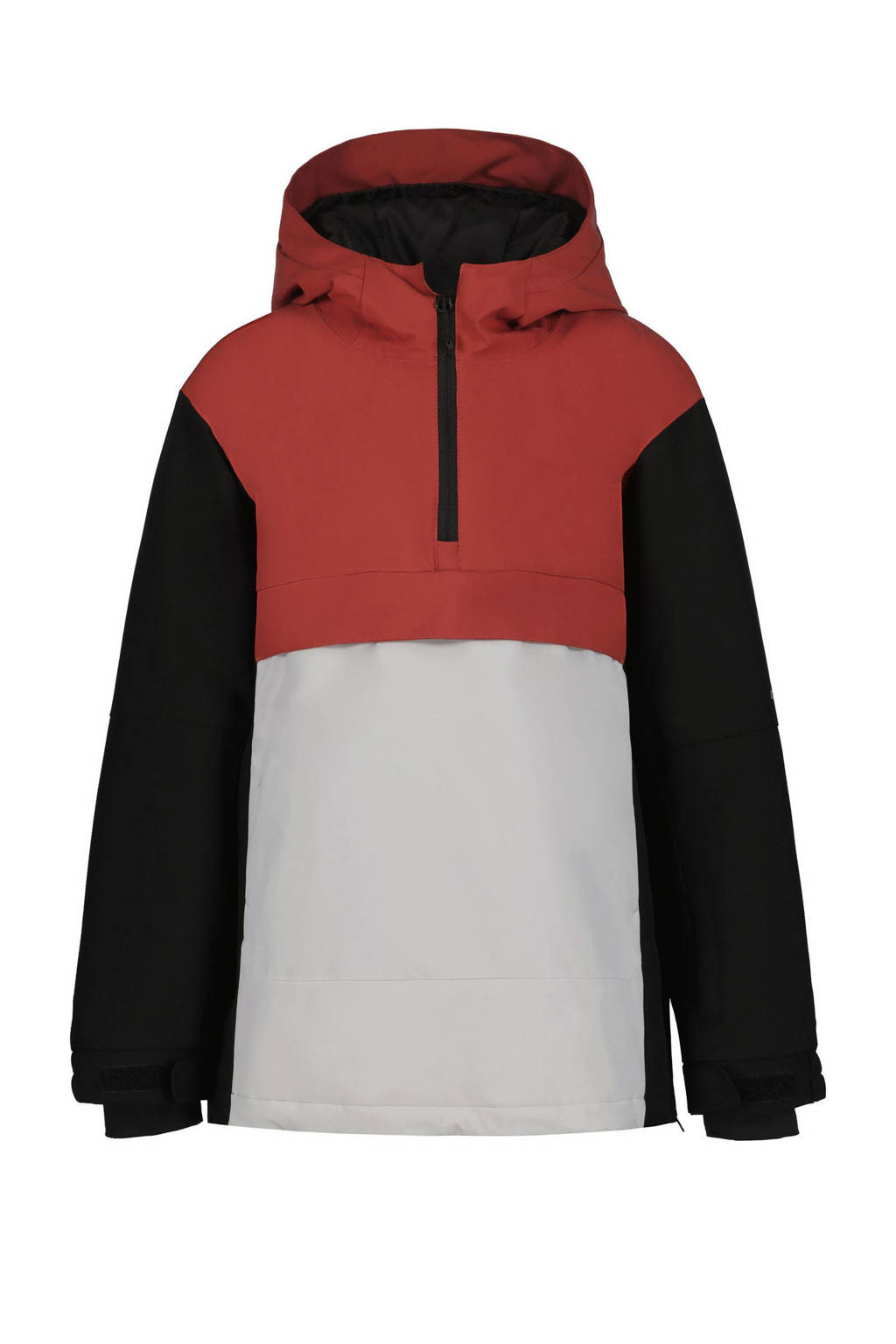 Icepeak ski-jack Langley Jr lichtgrijs/zwart/roestbruin