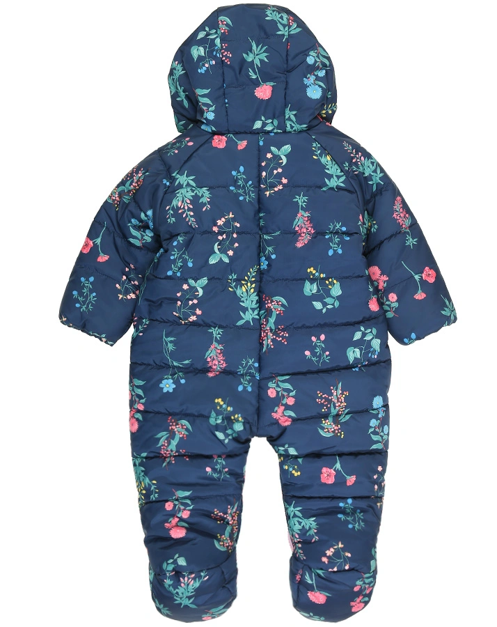 Stepp-Overall SNUGGLE – FLOWERS in dunkelblau
