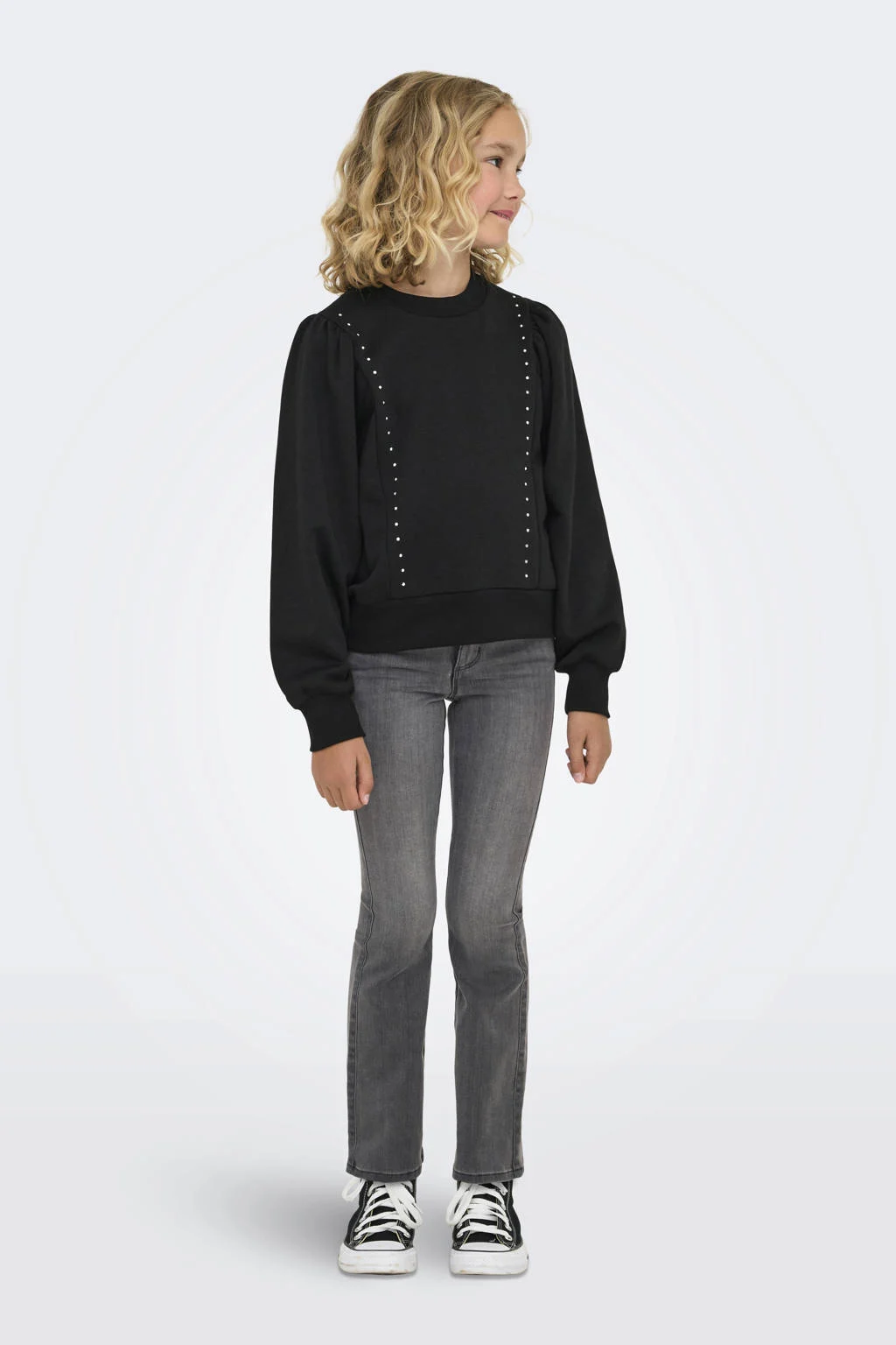 KIDS ONLY GIRL high waist flared jeans grey denim