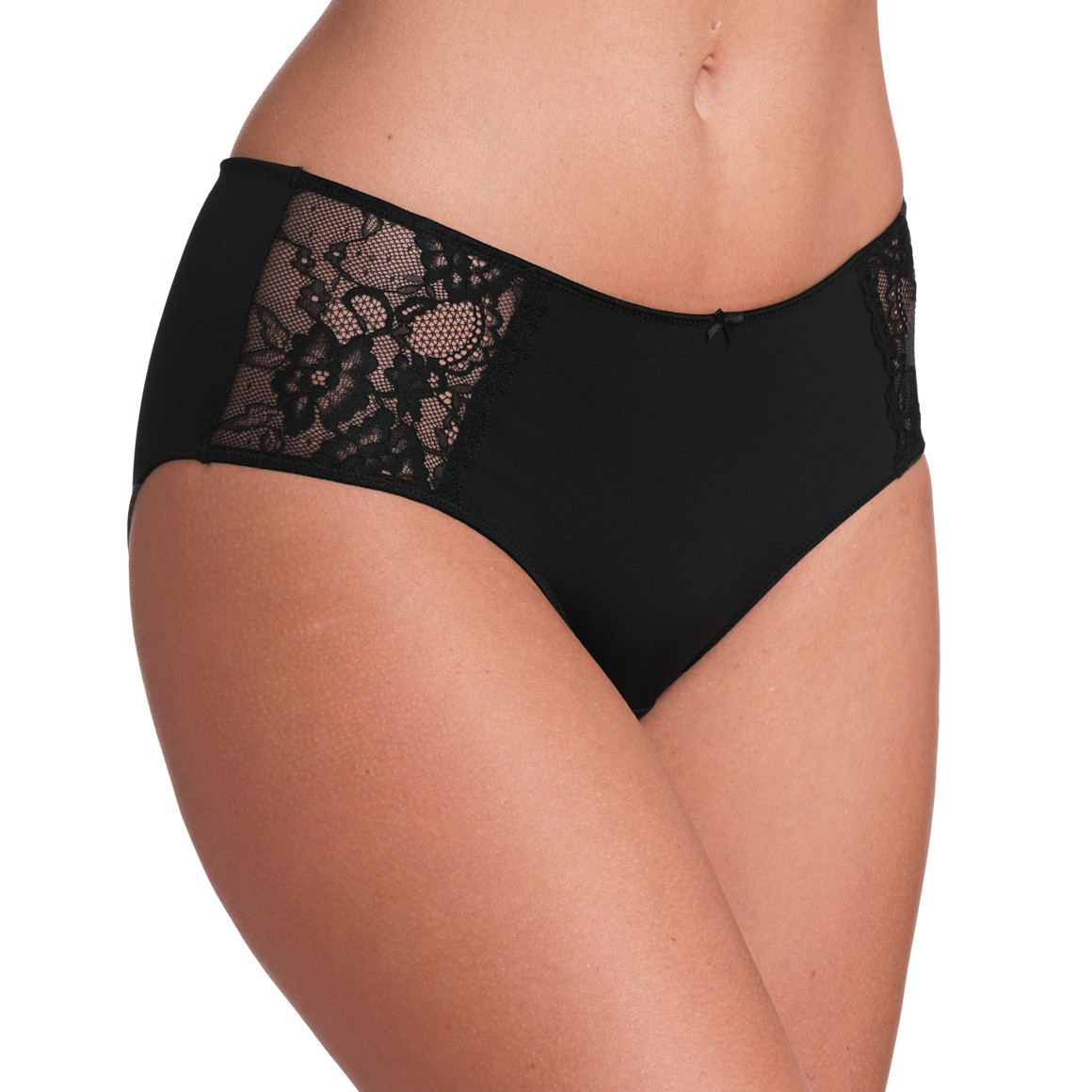 Gina Benotti 2 Damen Mikrofaser-Pantys mit Spitze cremeweiss / schwarz