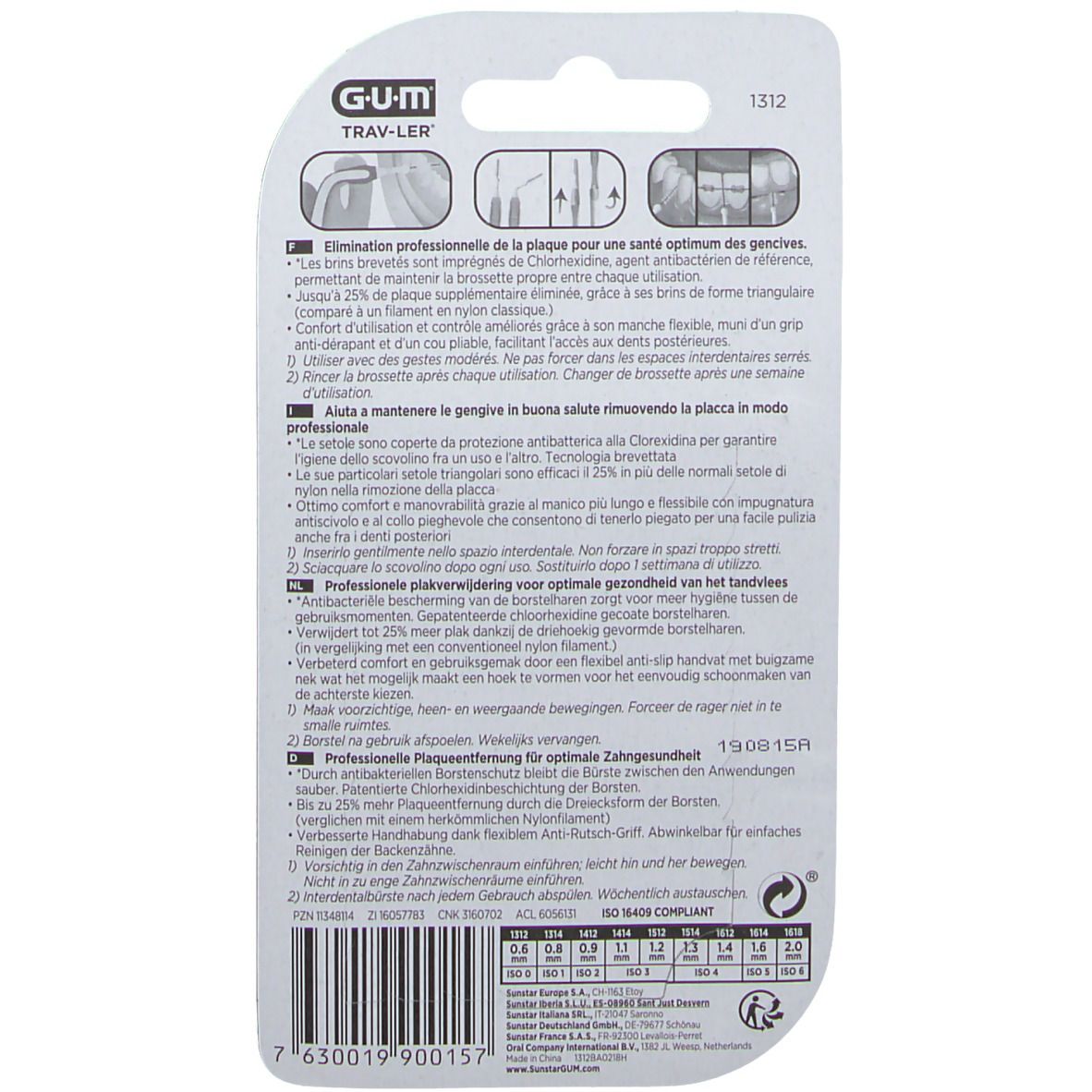 GUM® Trav-ler 0,6 mm hellblau Kerze