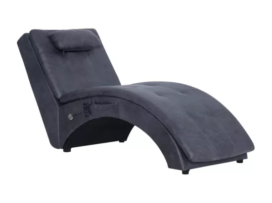 Prolenta Premium - Chaise longue de massage avec oreiller Gris Similicuir daim