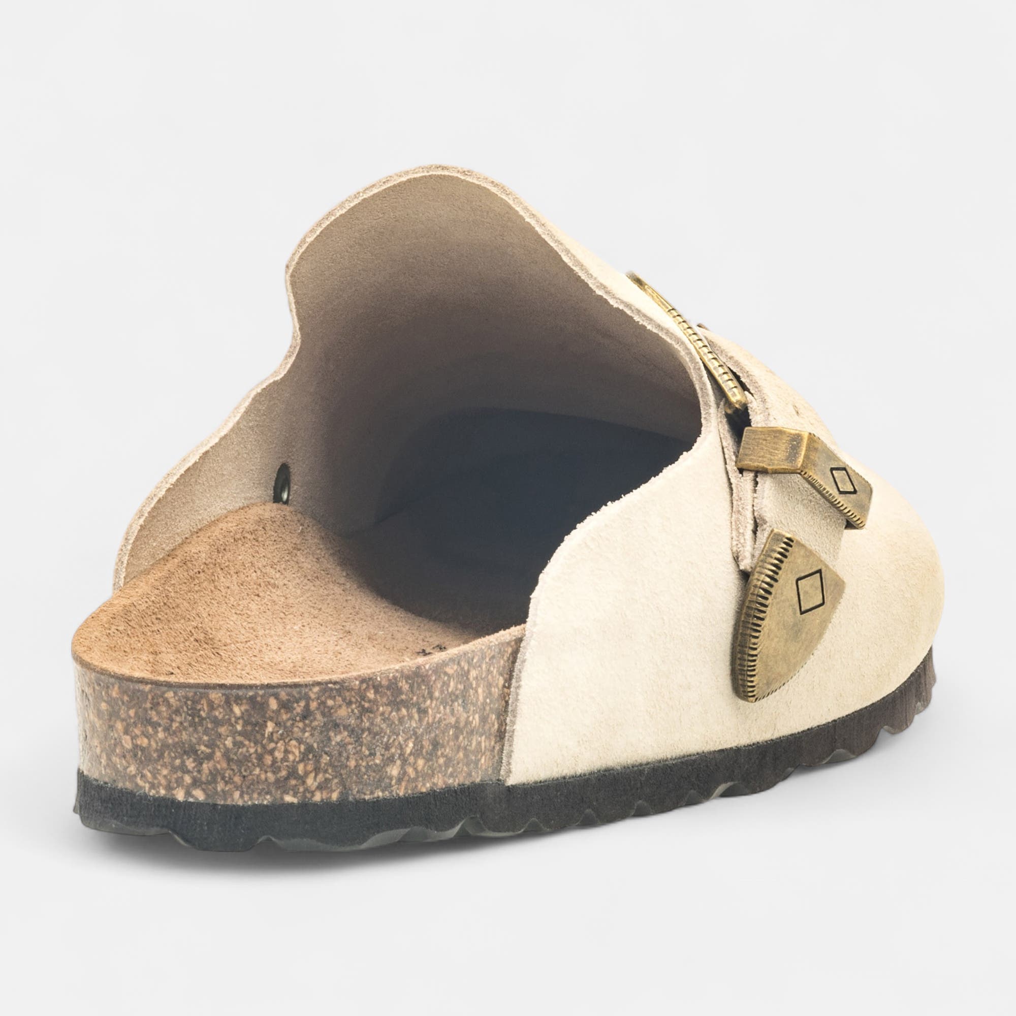 Mules Femme en cuir beige