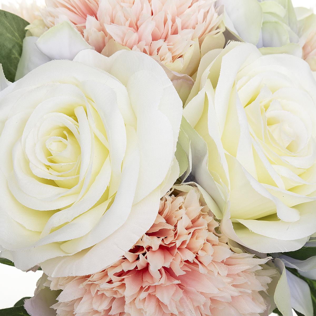 BOUQUET COMPOSE OEILLETS H.26CM