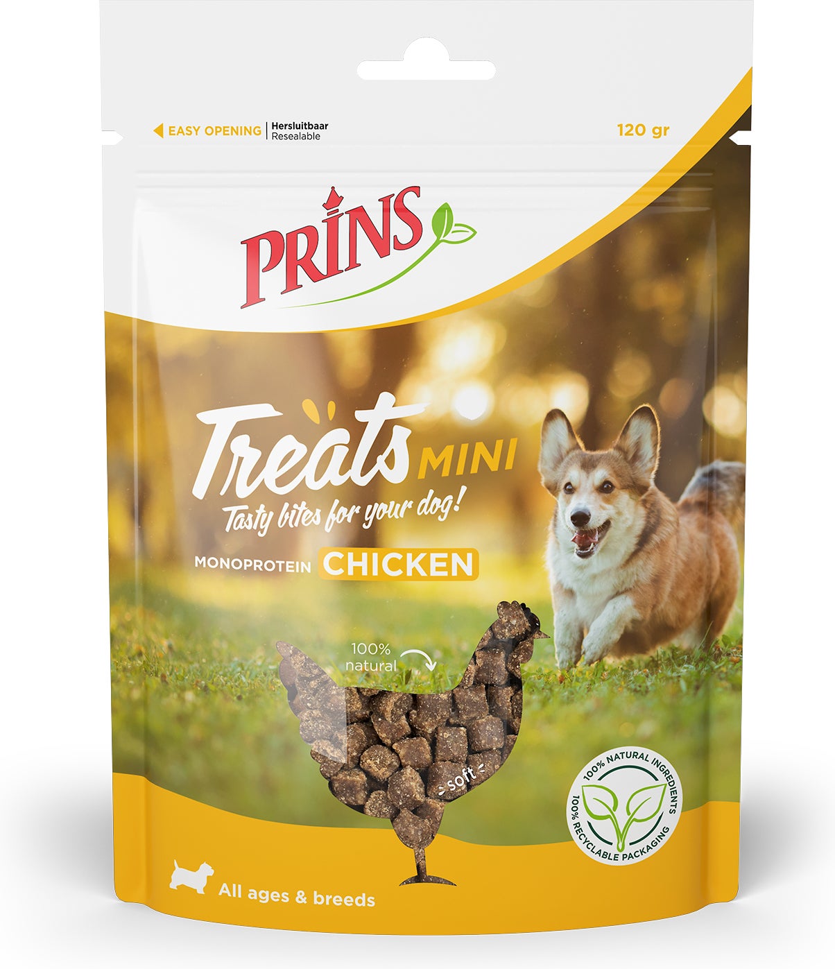 Prins hondensnoepjes Treats Mini kip 120 g