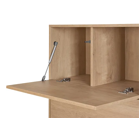 Regalmodul »Flemming«, mit Schubladen und Klappe, ca. 75 x 150 cm, Eichendekor