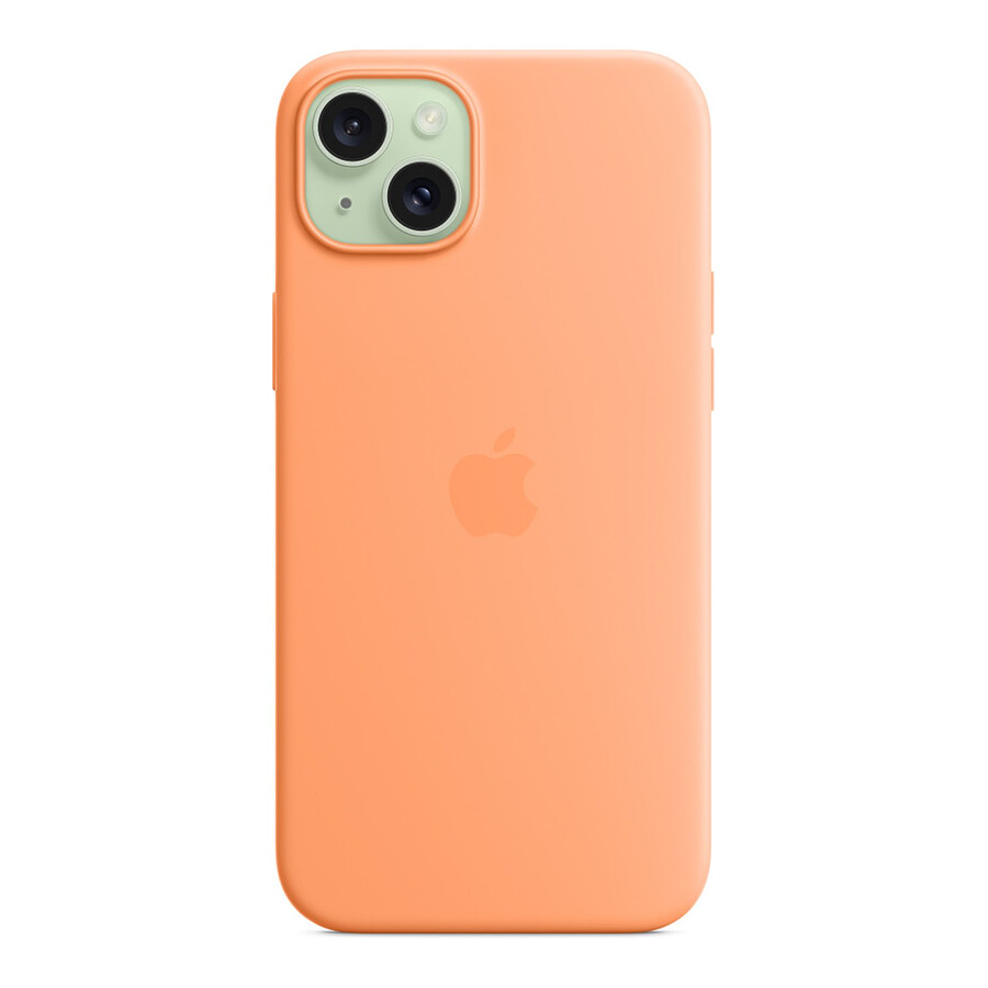 Apple Coque en silicone avec MagSafe pour iPhone 15 Plus - Sorbet à l'orange