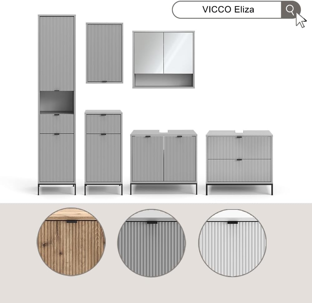 Vicco Waschtischunterschrank Eliza, Viking Oak, 70 x 63 cm mit 2 Türen
