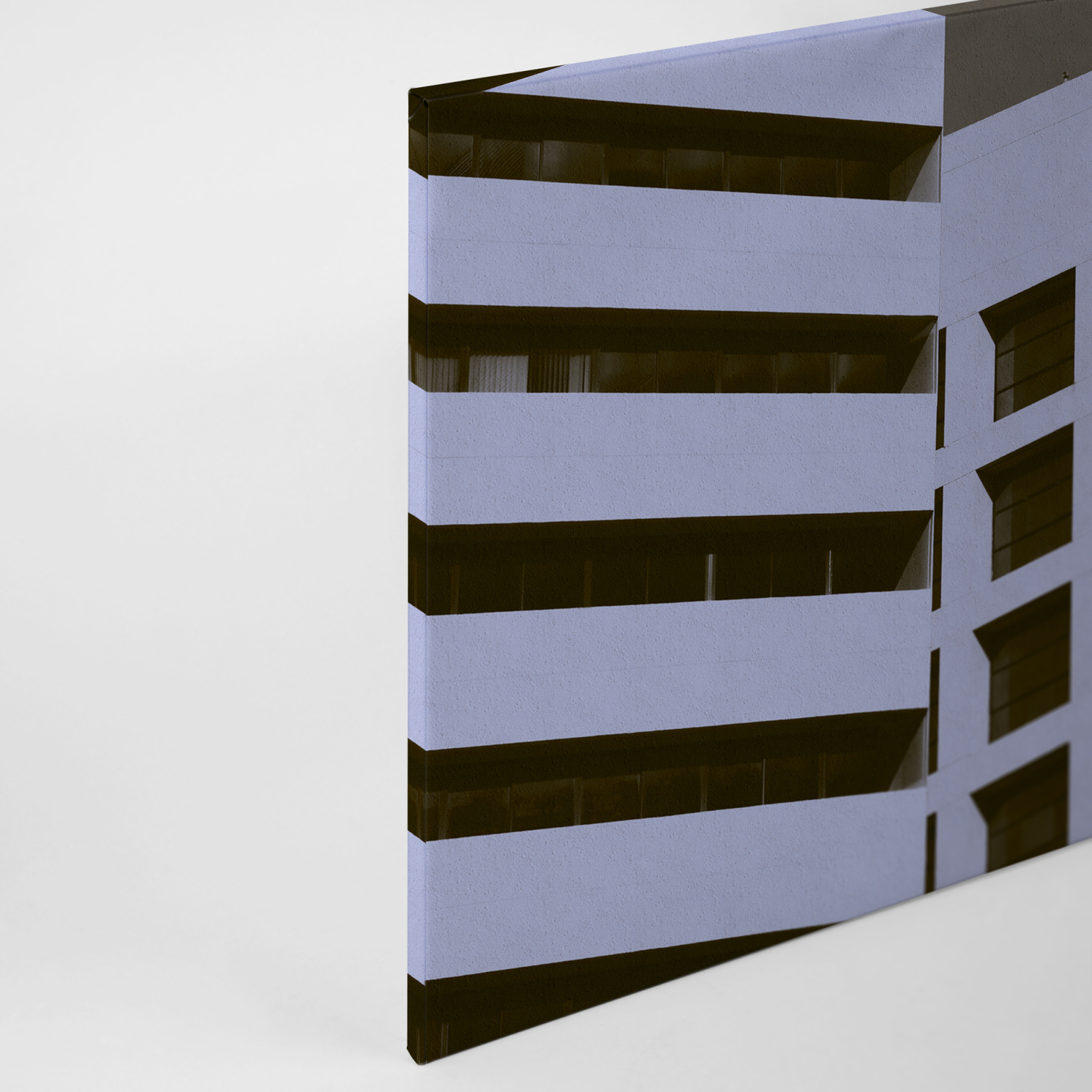 Leinwandbild HOCHHAUS - lila-grau - 90x60 cm