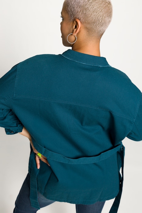 Hemdbluse, oversized, Color Denim, Zier Nieten