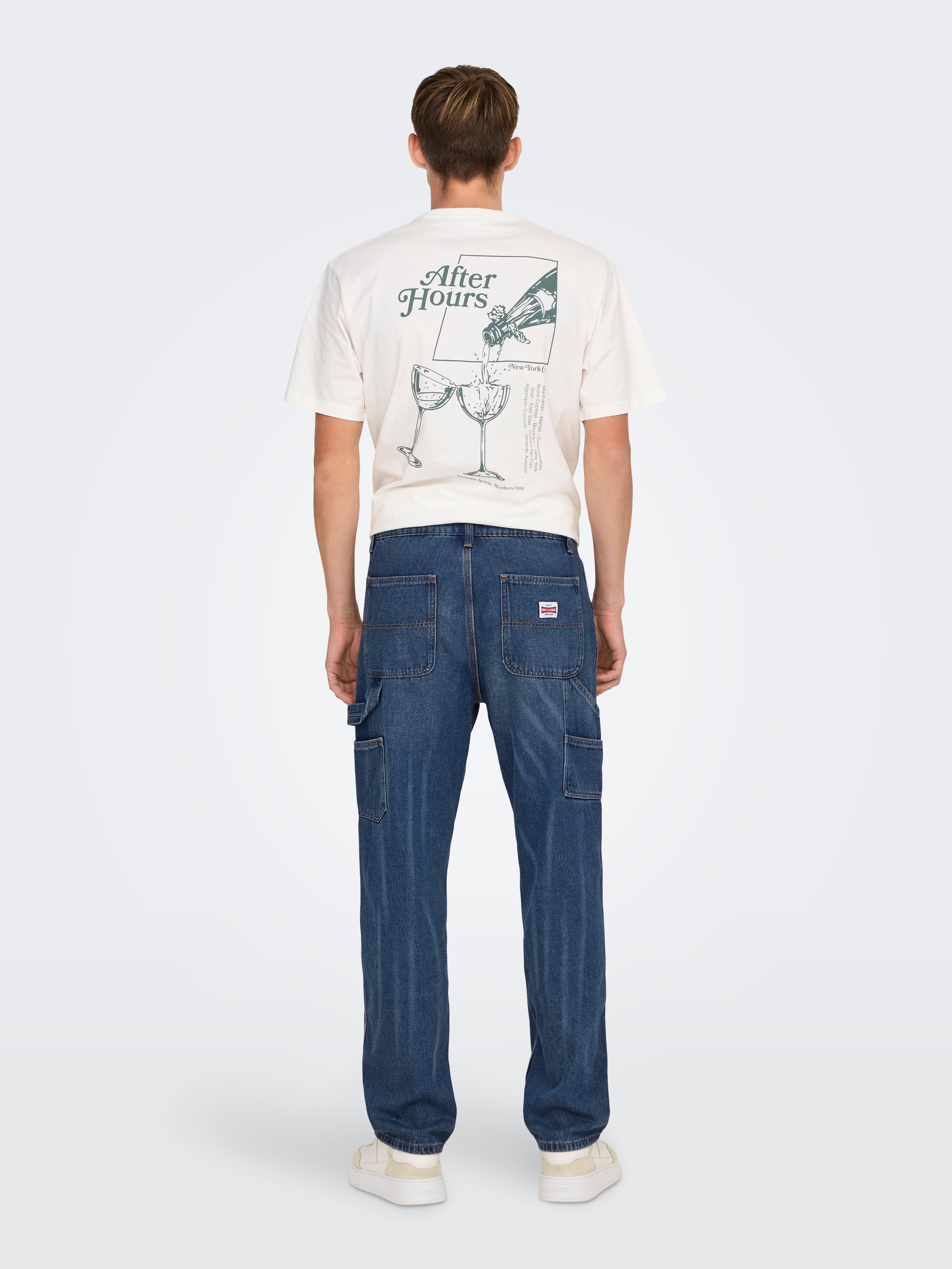 ONSEDGE Mittlere Taille Gerade geschnitten Jeans Dark Blue Denim