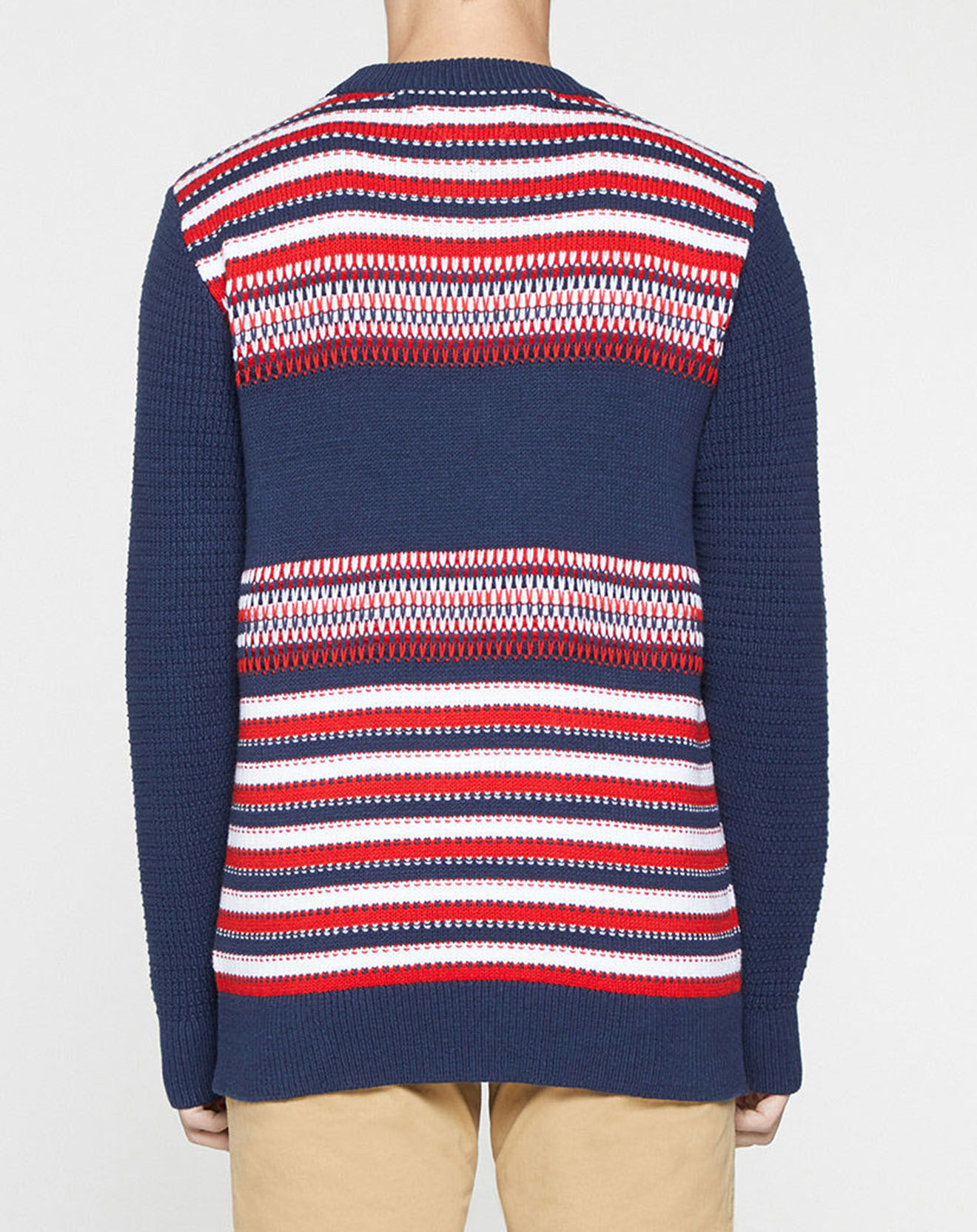 Tommy Jeans Pull col rond imprimé Jacquard bleu marine