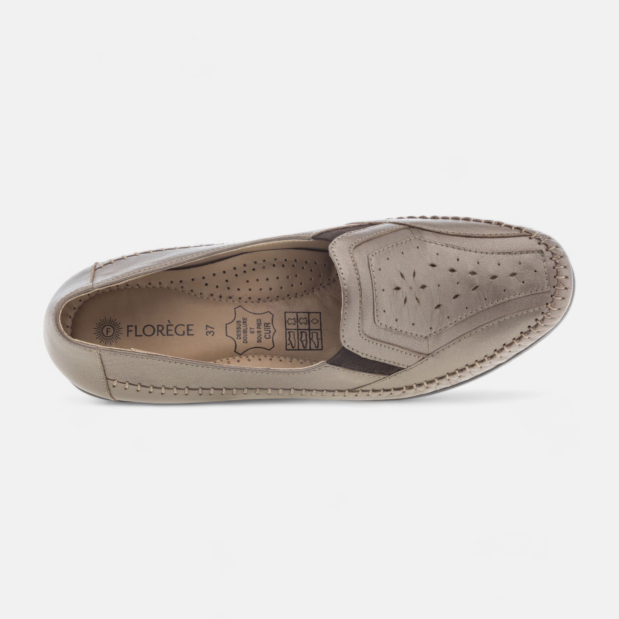 Escarpins pieds sensibles Femme en cuir taupe