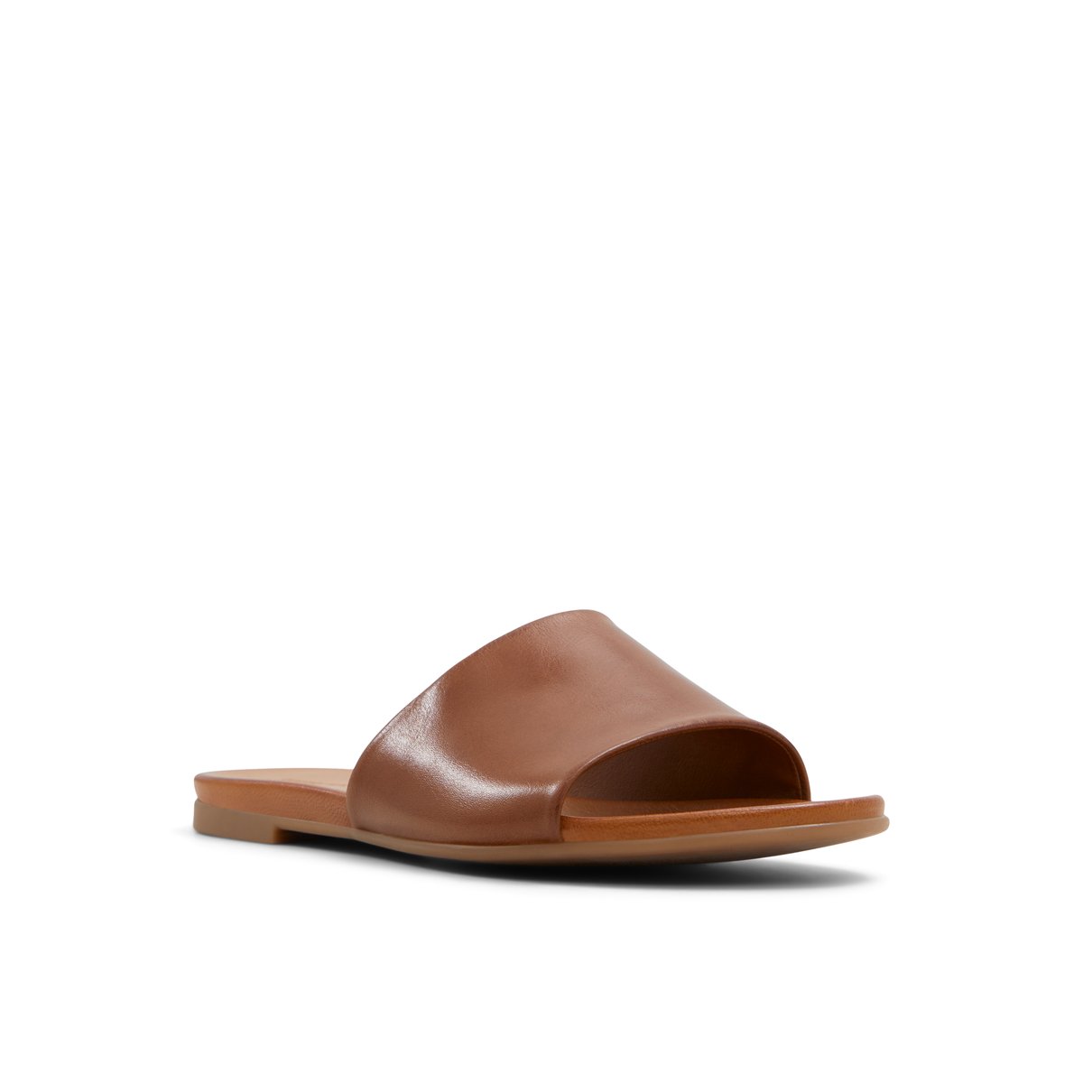 LUCA FERRI-Meralendar-Sandales à glissière - Talon plat - Cognac