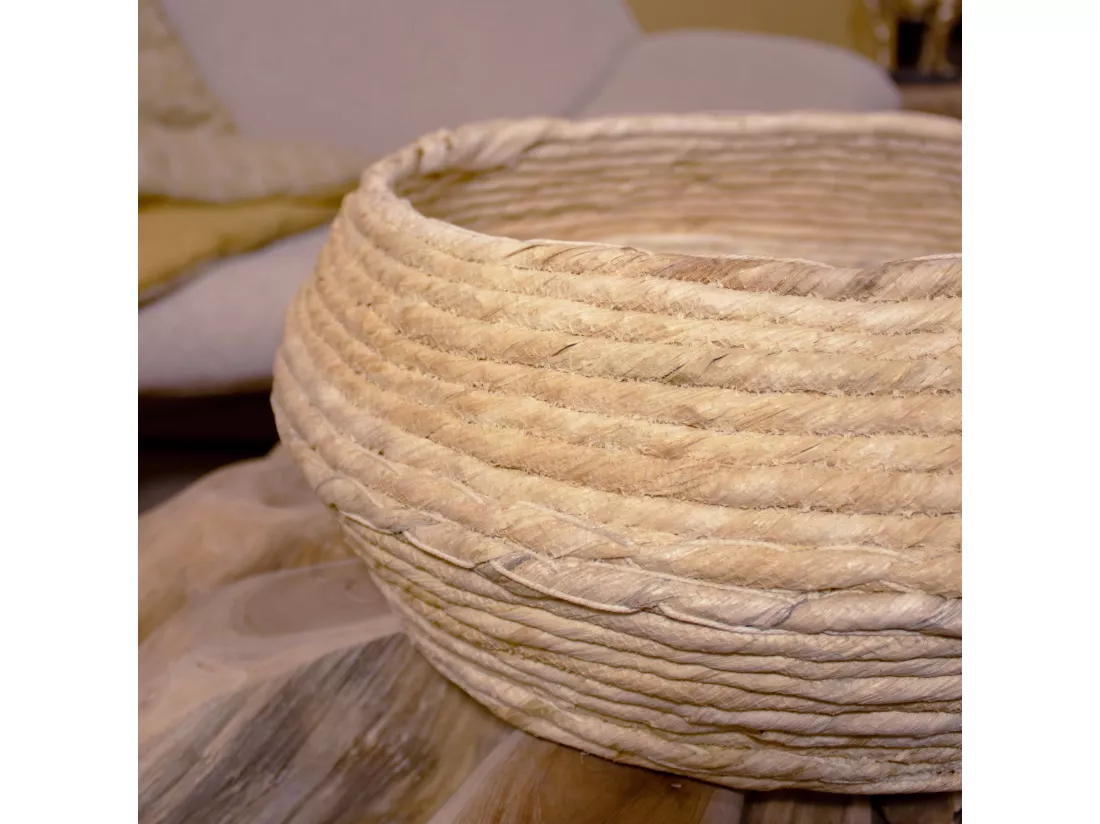 Now's Home - Panier Rond En Fibres D'abaca D42xh16.5cm Dounia