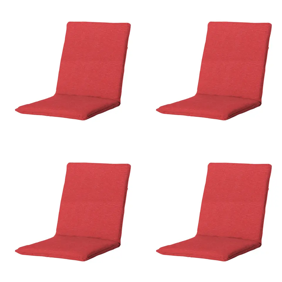 Madison - Stapelstoelkussen Panama brick red - Ca. 97x49 cm - Set van 4