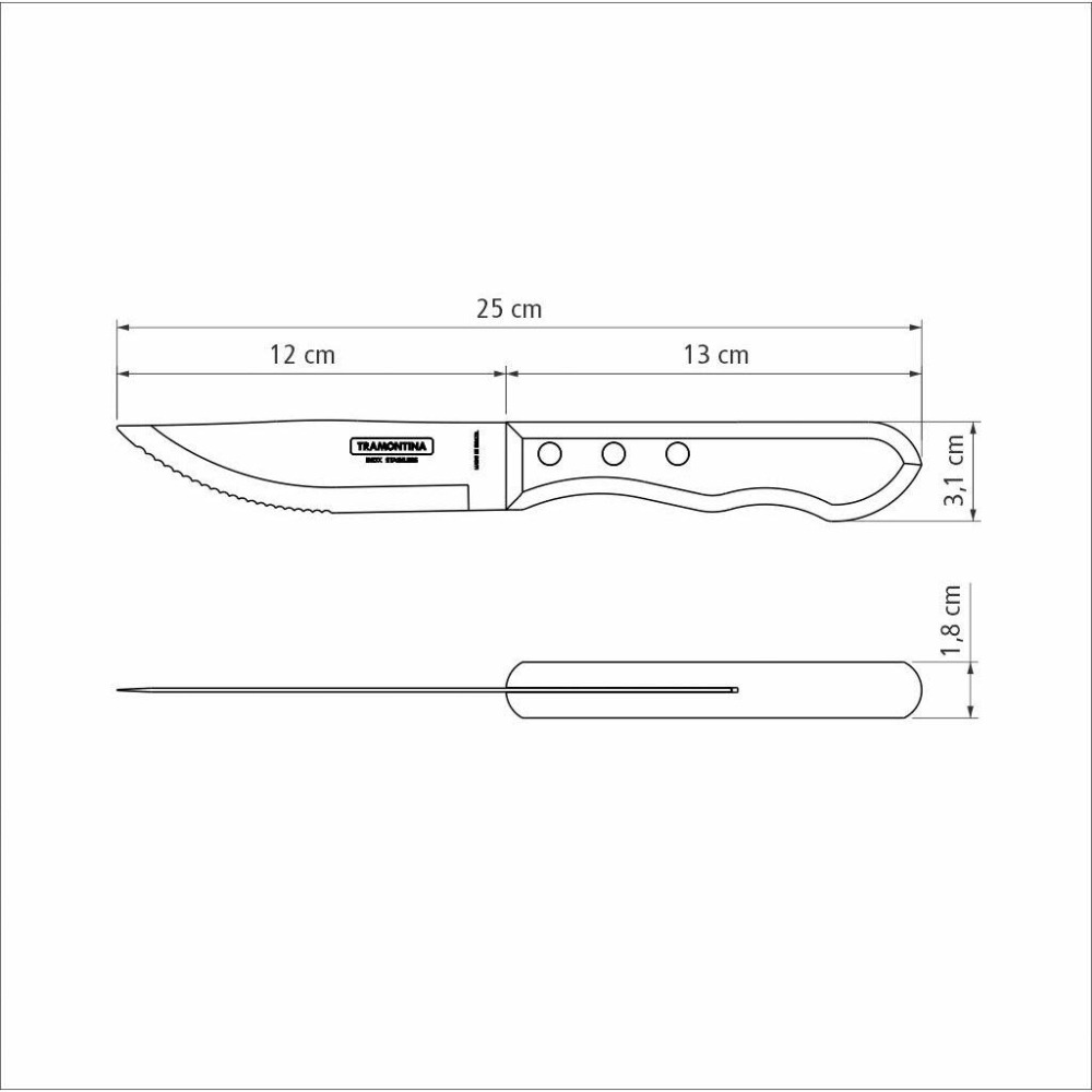 Couteaux à steak jumbo en inox et bois (lot de 4)