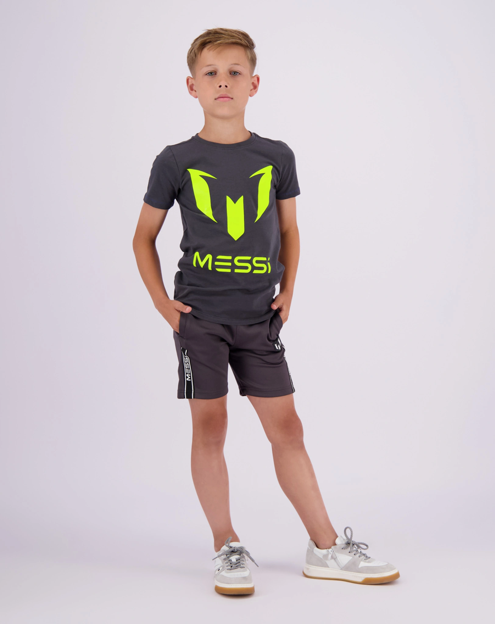 T-Shirt LOGO TEE - MESSI in metallic grey