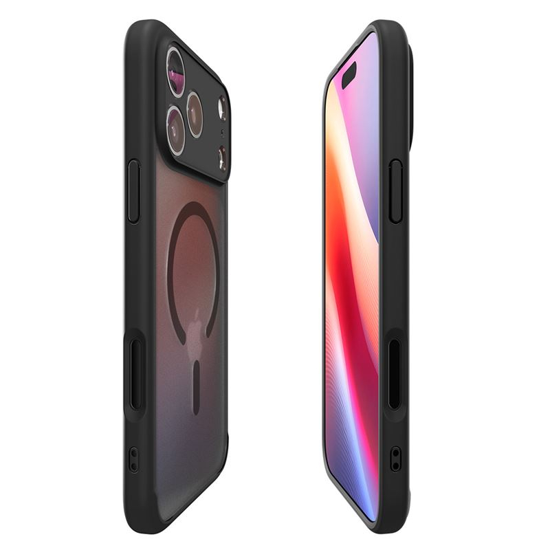 iPhone 17 Pro Ultra Hybrid MagSafe Hülle TPU Bumper Acryl Rückseite Air Cushion Fallschutz (ACS10349) - Frost Black