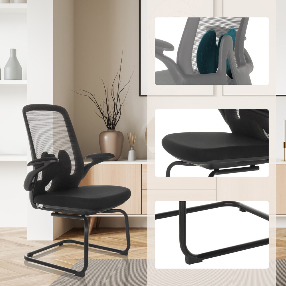 Freischwinger MIKO VB Stoff/Netzstoff mit abklappbaren Armlehnen hjh OFFICE