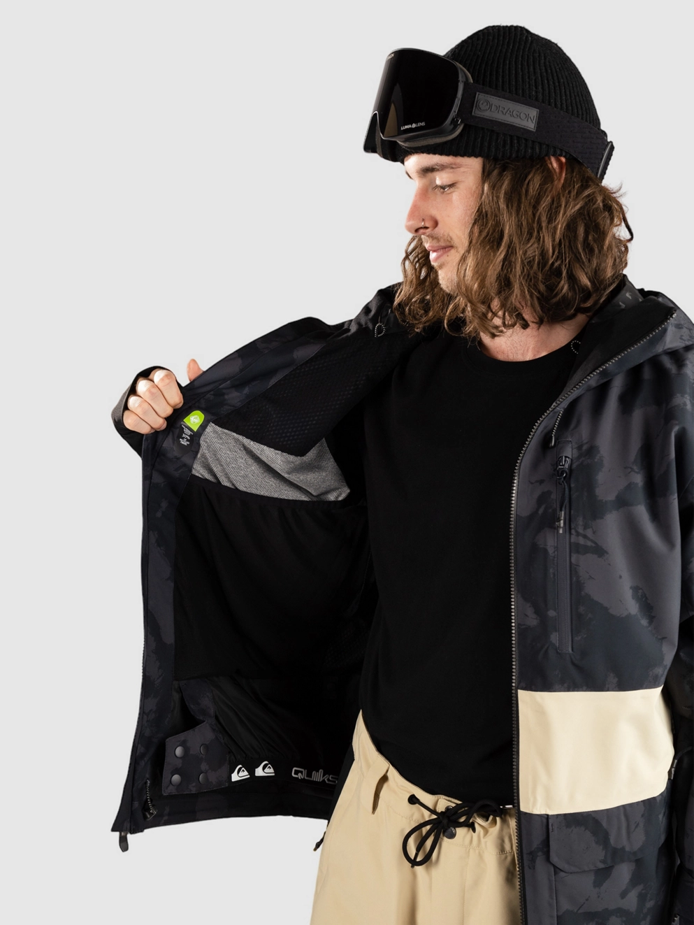 Quiksilver S Carlson Stretch Quest Jacket tie dye true black