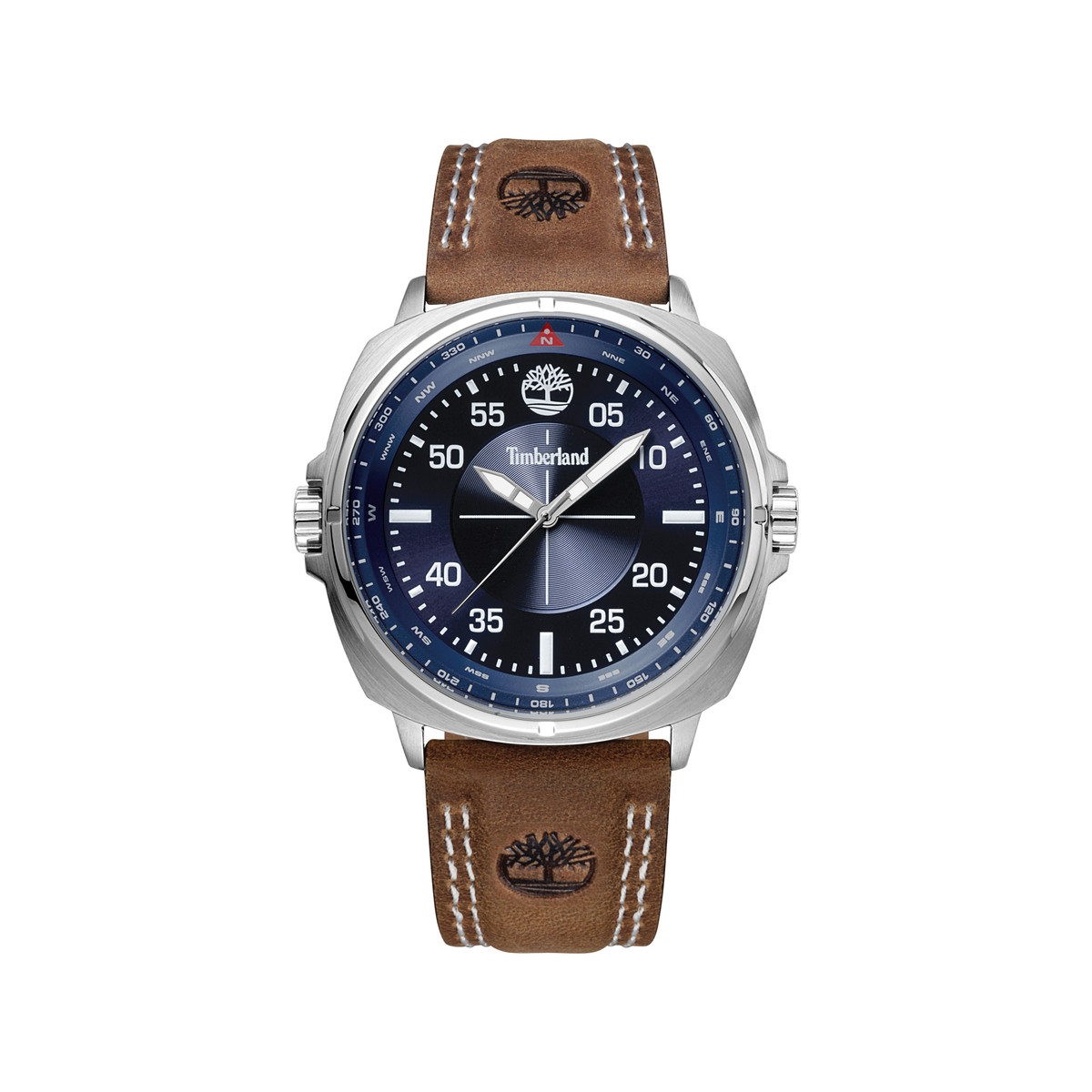 Montre Timberland homme acier cuir marron