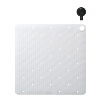 Sealskin antislip douchemat Ribb 55x55 cm wit (inclusief zwarte haak)
