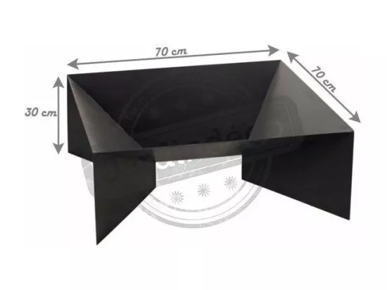 Brasero de jardin carré DINE en acier-70 cm-Acier noir sablé---Acier noir sablé