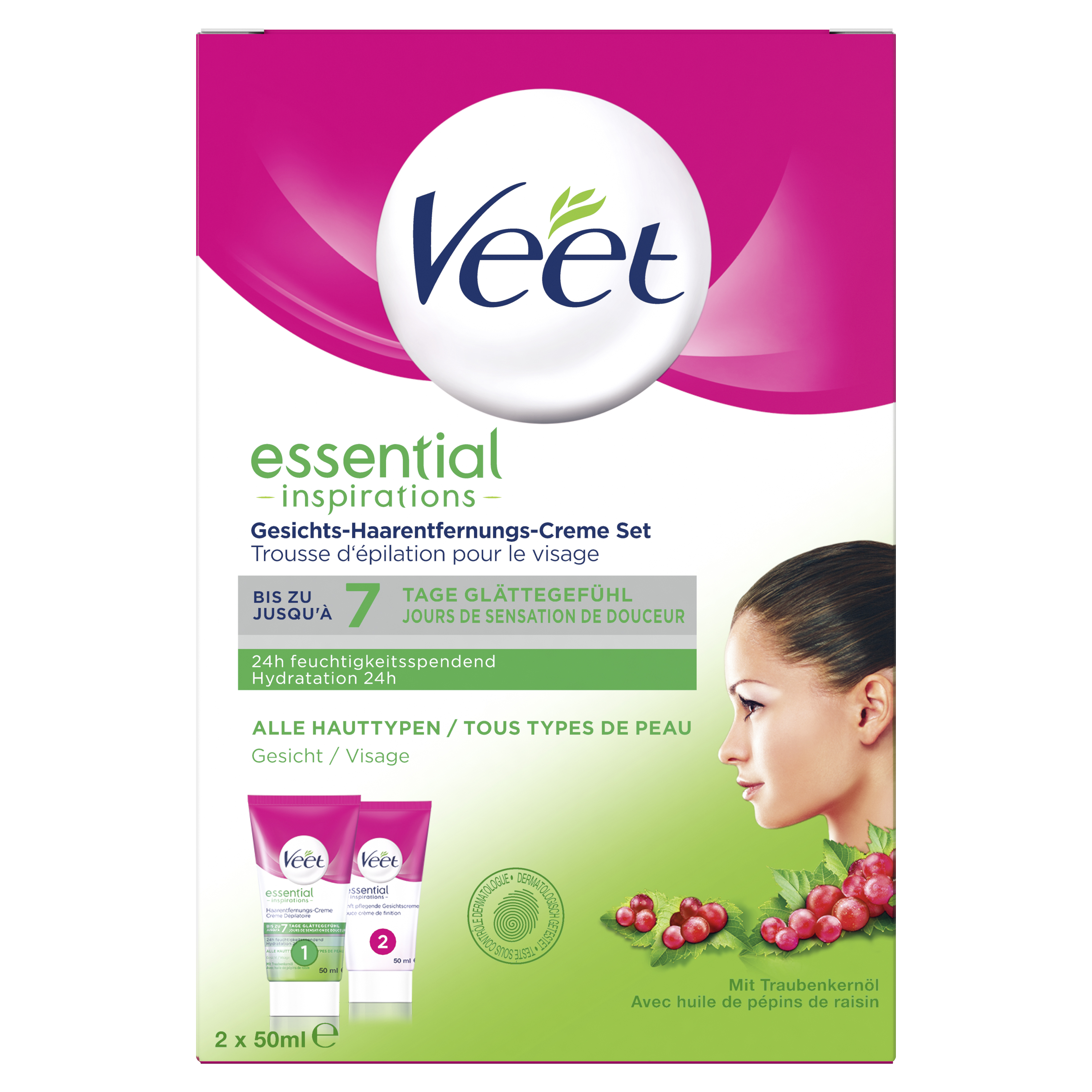 Veet Haarentfernungs-Set<br>2 × 50 ml, Gesicht