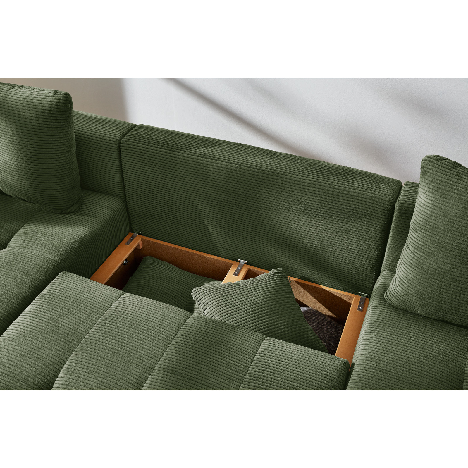 Wohnlandschaft Leon Stoff Cord grün