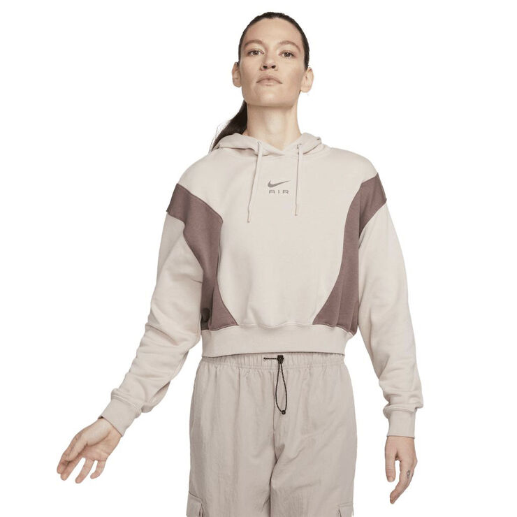Nike air oversized fleece hoodie Fossil stone/plum eclipse/plum