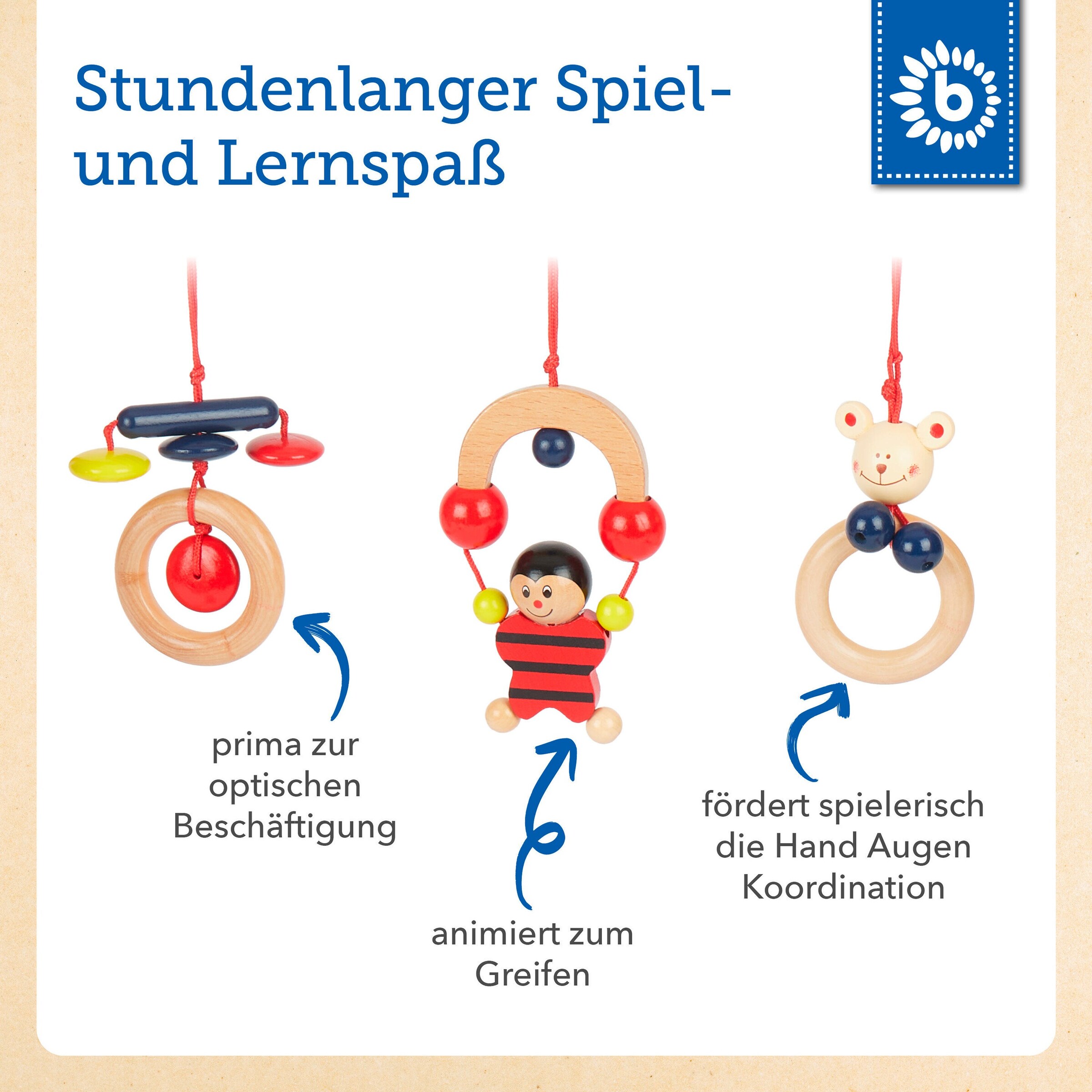 Bieco Spielbogen aus Holz Babys Rot