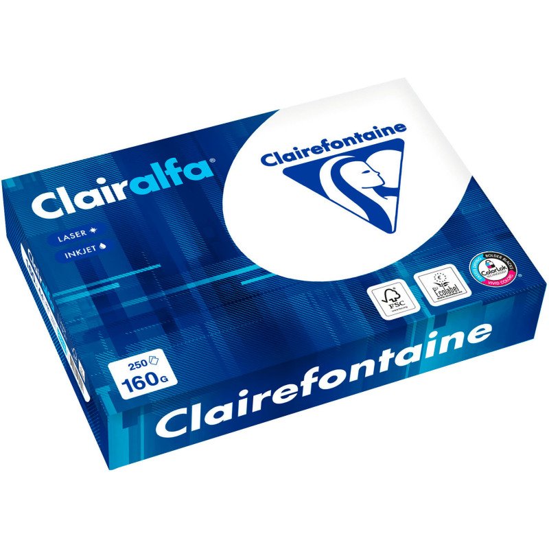 Papier A4 blanc 160 g Clairefontaine Clairalfa - Ramette de 250 feuilles