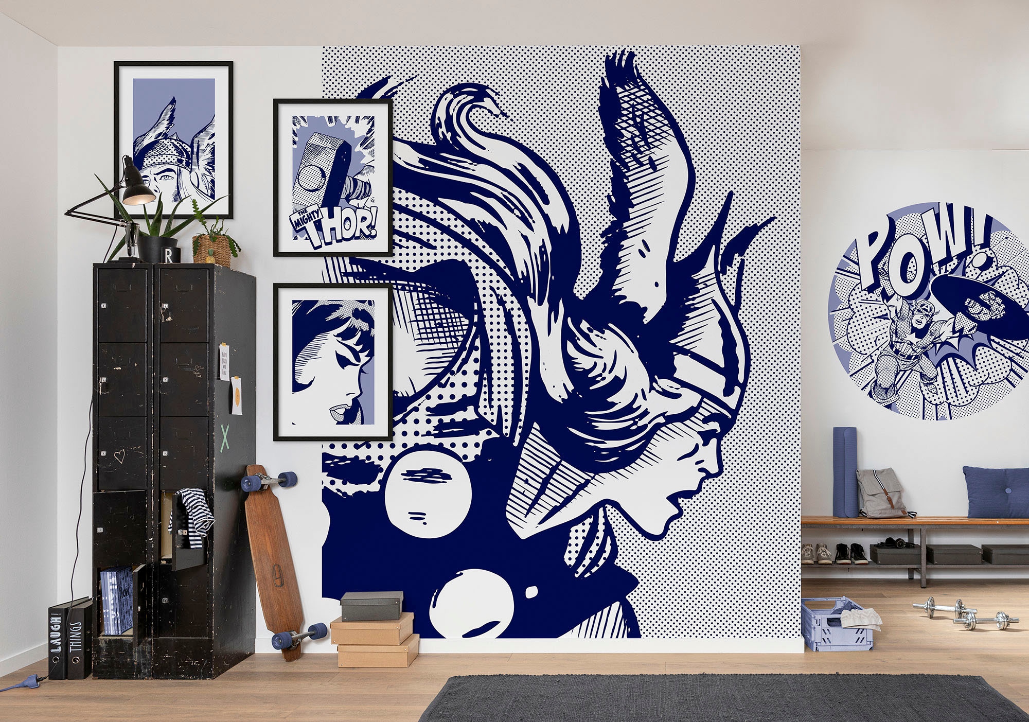 Komar Wandtattoo »selbstklebendes Vlies - Captian America Pow - Grösse 125 x 125 cm« rund und selbstklebend