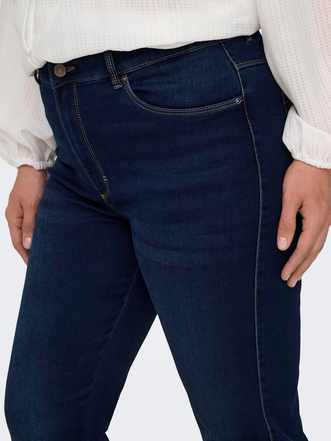 CARAUGUSTA Hohe Taille Gerade geschnitten Jeans Dark Blue Denim