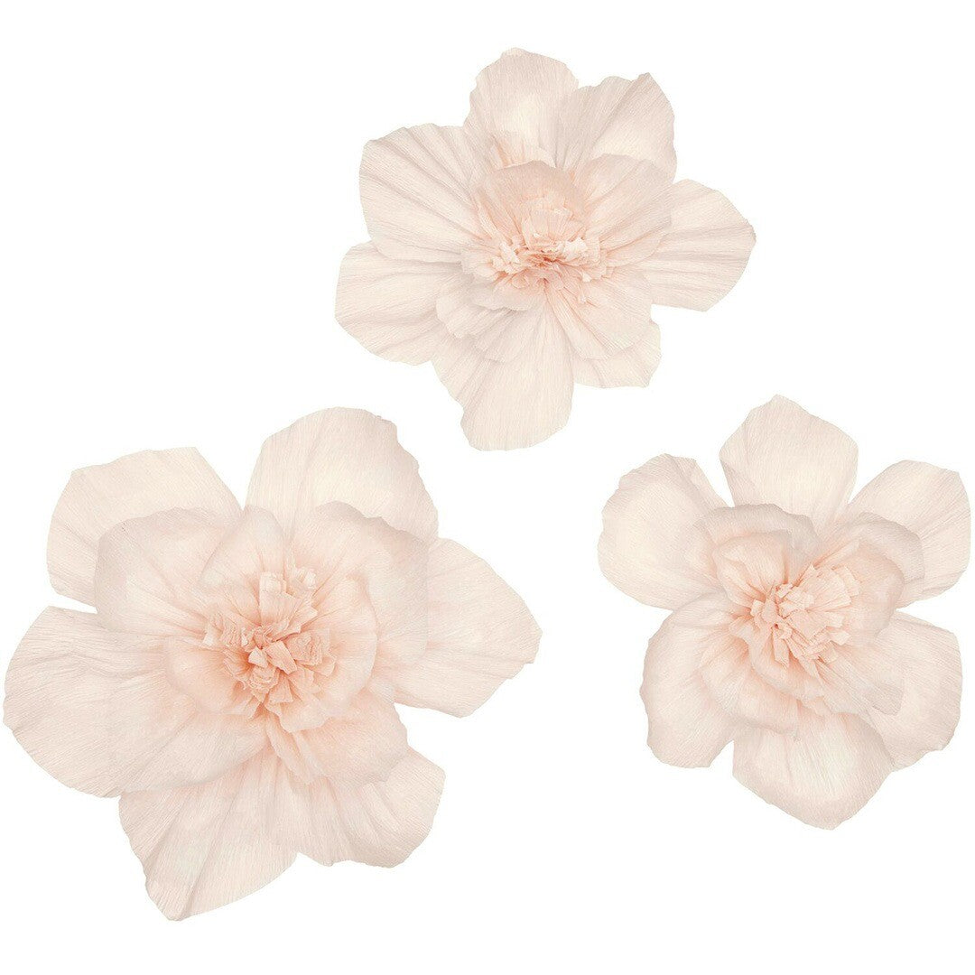 Feestversiering crêpepapier bloemen - 3st
