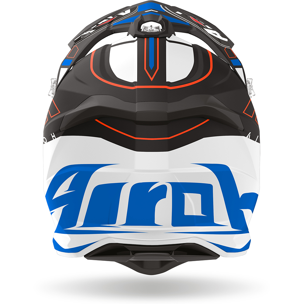 Airoh - Casque Strycker Skin Blanc Mat / Noir Mat / Bleu