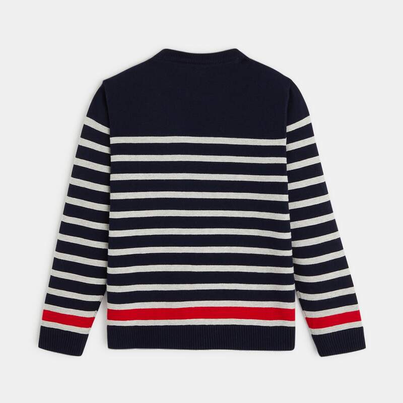 Pull marin en tricot bleu garçon