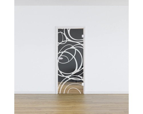 Pertura glazen deur Glera Mystic 01 834 x 1960 x 8 mm Rechts voor Studio Office montage